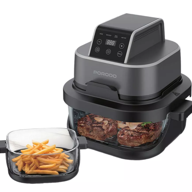 سرخ کن 4 کاره پرودو Porodo 4 in 1 Dual-Pot Glass Air Fryer PDAF532T