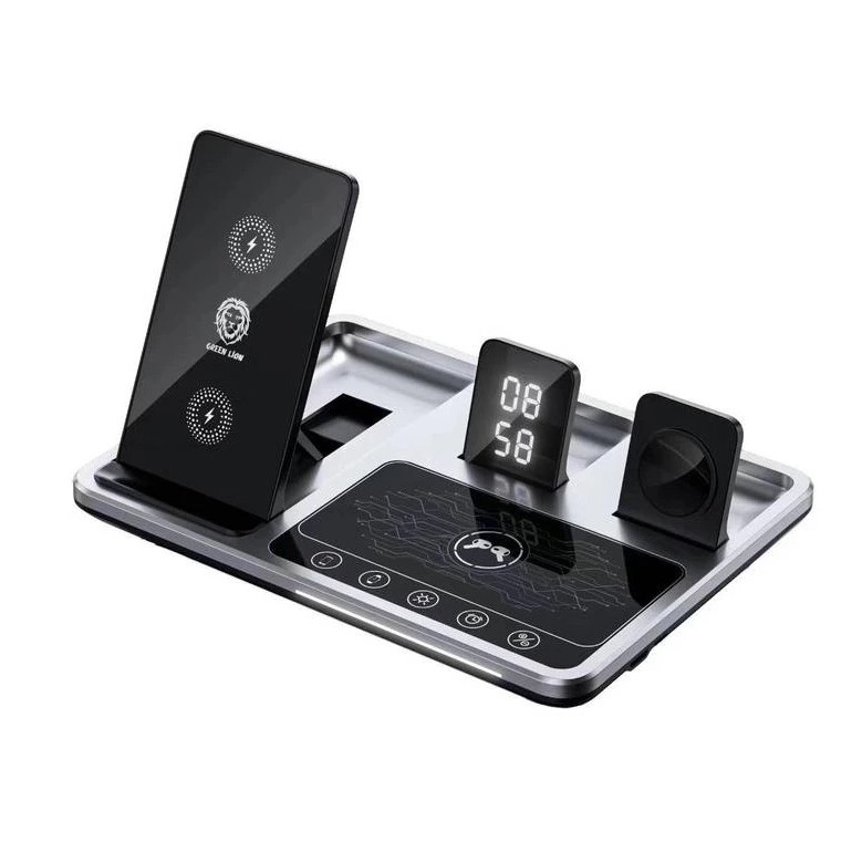 شارژر وایرلس 4 کاره رو میزی گرین لاین GN4IN1WCSGY