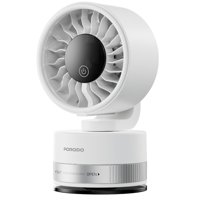 پنکه شارژی رومیزی وکیومی پرودو مدل Porodo Chillo Luxe Portable Suction Cup Fan PDLFSTF608