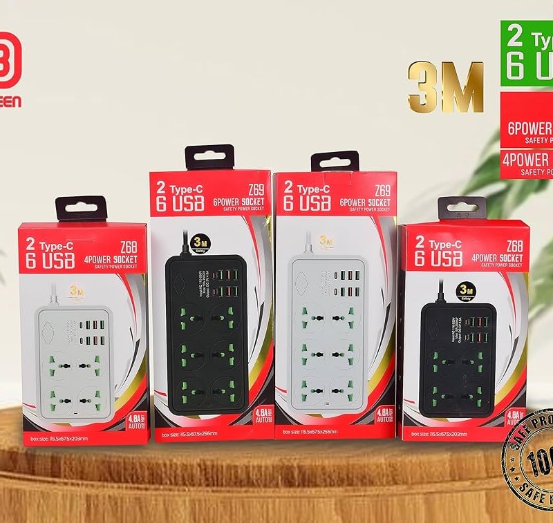 چند راهی و شارژر مدل DANEEN Power Extension cord Z69