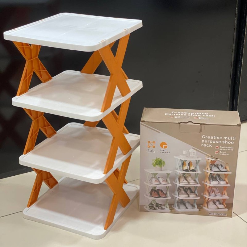 جا کفشی پلاستیکی 4 طبقه MultiLayer Creative Shoe Rack