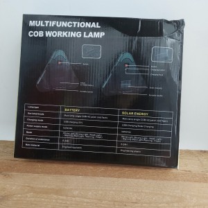 چراغ اضطراری خورشیدی قابل شارژ مثلثی Cob Lamp