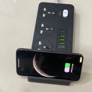 سه راهی برق با شارژر وایرلس مدل T-23A