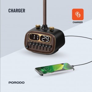 چراغ رومیزی پورودو با صدای طبیعت و بلوتوث دار PD-RDBTSCP-BKBW
