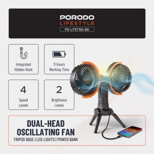 پنکه رومیزی پرودو مدل Dual-Head Oscillating Fan