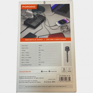 چند راهی تایمر دار پورودو Porodo Multiport hub PD-FECH009-BK
