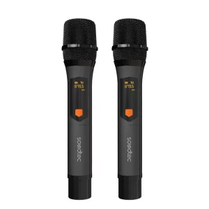 میکروفون بی‌سیم قابل شارژ آلومینیومی مدل Porodo Soundtec Duo Mic