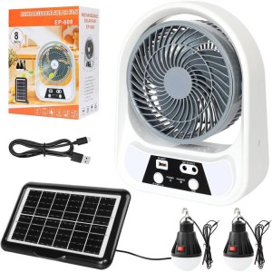پنکه خورشیدی و چراغ قابل حمل مدل EP-608 | Easy Power