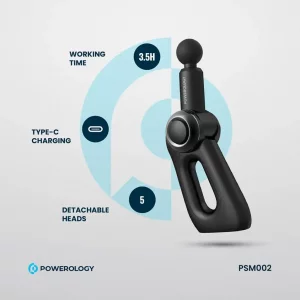 ماساژور تفنگی پاورولورژی مدل Powerology Full-Body Massage Gun PSM02