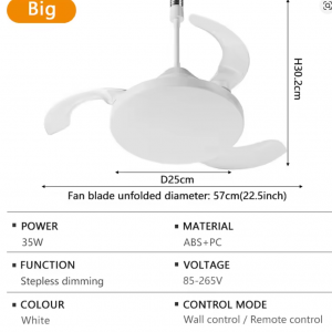 پنکه چراغ دار سقفی Invisible fan light