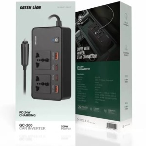 اینورتر و مبدل برق فندکی ماشین 200 وات گرین لاین  مدلGreen Lion GC-200 Car Inverter