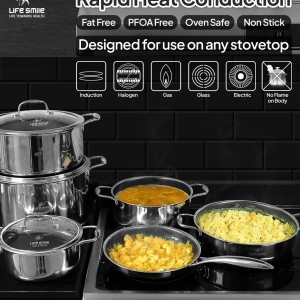 قابلمه استیل ۱۲ پارچ تتانیوم لایف اسمایل