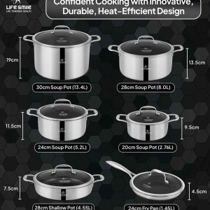 قابلمه استیل ۱۲ پارچ تتانیوم لایف اسمایل