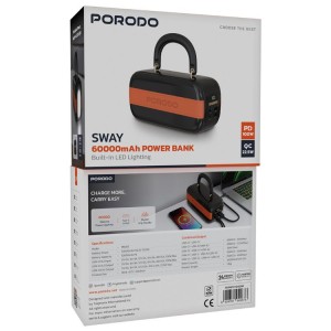 پاور بانک پرودو مدل Porodo Sway 60000mAh Power Bank with Built