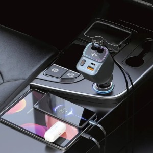 شارژر فندکی 65 وات پرودو مدل Porodo 65W Car Charger Dual Retractable Cable PDFWCH068BK