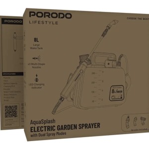 سمپاش برقی باغی Porodo Lifestyle Aqua Splash با تنظیمات پاشش دوگانه