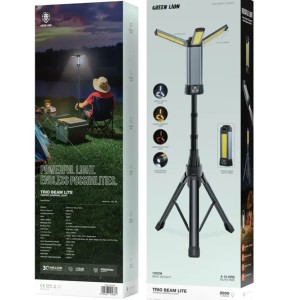 چراغ سیار  پایه دار شارژی گرین لاین Green Lion Trio Beam Lite Tripod Camping Light