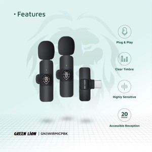 میکروفن وایرلس 3 در 1 گرین لاین مدل Green 3 in 1 Wireless Microphone