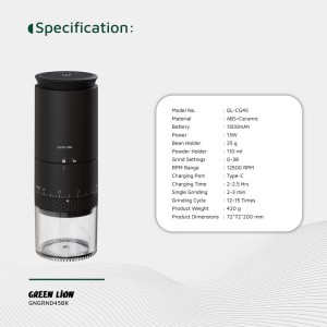 اسیاب قهوه شارژی گرین لاین مدل GL-CG45