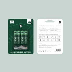 باتری قلمی قابل شارژ گرین لاین مدل Green Lion Rechargeable Battery AA 1800 mWh