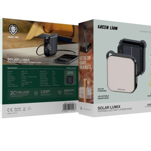 چراغ LED خورشیدی با پاوربانک گرین  لاین مدل Green Lion Solar Lumix LED Light with Power Bank
