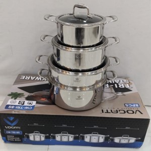 سرویس قابلمه ووگاتی استیل کف لیزری مدل  CW-TRI-8S