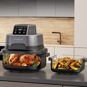 سرخ کن 4 کاره پرودو Porodo 4 in 1 Dual-Pot Glass Air Fryer PDAF532T