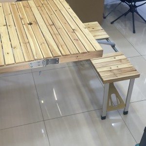 میز و صندلی تاشو الومینیومی چوبی بالکنی مدل Wooden