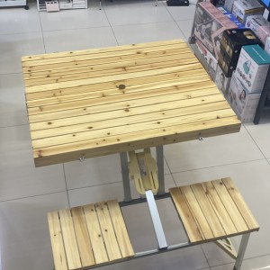 میز و صندلی تاشو الومینیومی چوبی بالکنی مدل Wooden