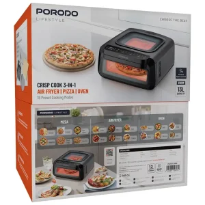 هواپز و پیتزاپز و فر سه کاره پرودو 13 لیتری مدل Porodo Crisp Cook 3in1