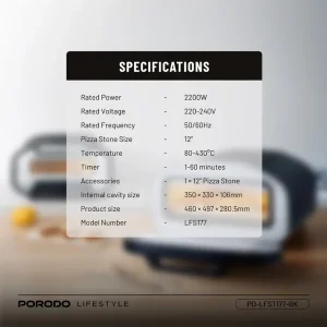 پیتزاپز برقی پرودو porodo electric pizza maker