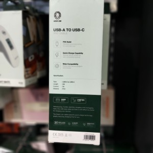 کابل شارژ فست 2 متری Green Lion Type-C مدل GNPVCATC2MBK