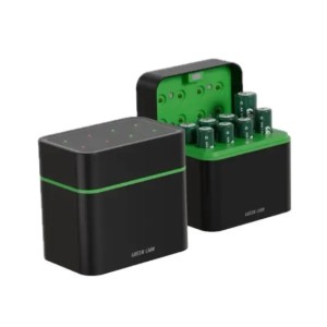 داک شارژر باتری قلمی و نیم‌قلمی گرین لاین مدل RECHARGEABLE 4×AA + 4×AAA Battery Dock USB‑C