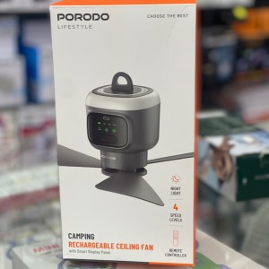 پنکه سقفی شارژی چراغ دار پرودو مدل PDRSF12KGY