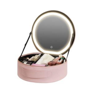 کیف میک اپ اینه دار گرین لاین صورتی Green Lion Makeup Organizer Pro