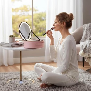 کیف میک اپ اینه دار گرین لاین صورتی Green Lion Makeup Organizer Pro