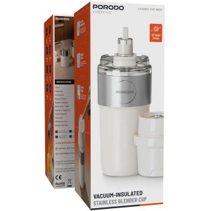 ماگ مخلوط کن پرودو سرد و گرم 6 ساعت مدل Porodo Vacuum-Insulated Stainless Blender Cup PDGCZK378