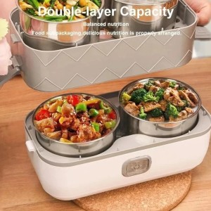 لانچ باکس 2 لیتری برقی ۲ طبقه مدل HM-۰۲