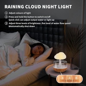 بخور سرد و چراغ خواب شبیه ساز باران قارچی Cloud Rain Humidifier