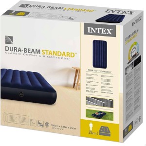 تشک بادی اینتکس یک نفره Intex Classic Downy Blue Dura Beam Airbed