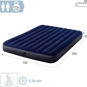 تشک بادی اینتکس دو نفره مدل 64759 Intex Classic Downy Blue Dura Beam Twin Airbed