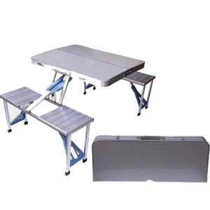 میز و صندلی تاشو آلومینیومی مدل چهارنفره