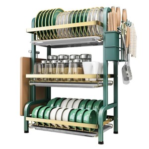 قفسه ظرف چند منظوره 3 لایه R شکل Multifunctional 3 Layer R-Shaped Dish/ Bowl Rack