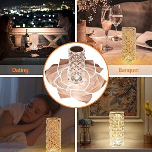 چراغ کریستال  رومیزی الماس Rose Table Lamp