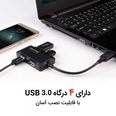 هاب ویولینک ۴ پورت USB 3.0 مدل WL-UH30410