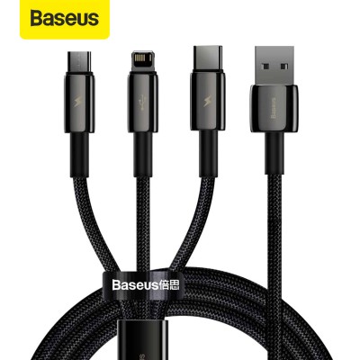 کابل شارژ سریع و دیتای بیسوس 1 به 3 مدل ‎CAMLTWj-01