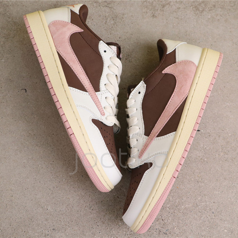 جردن وان لو Travis Scott x Air Jordan 1 Low OG Dark Pony Pink دارک پونی پینک