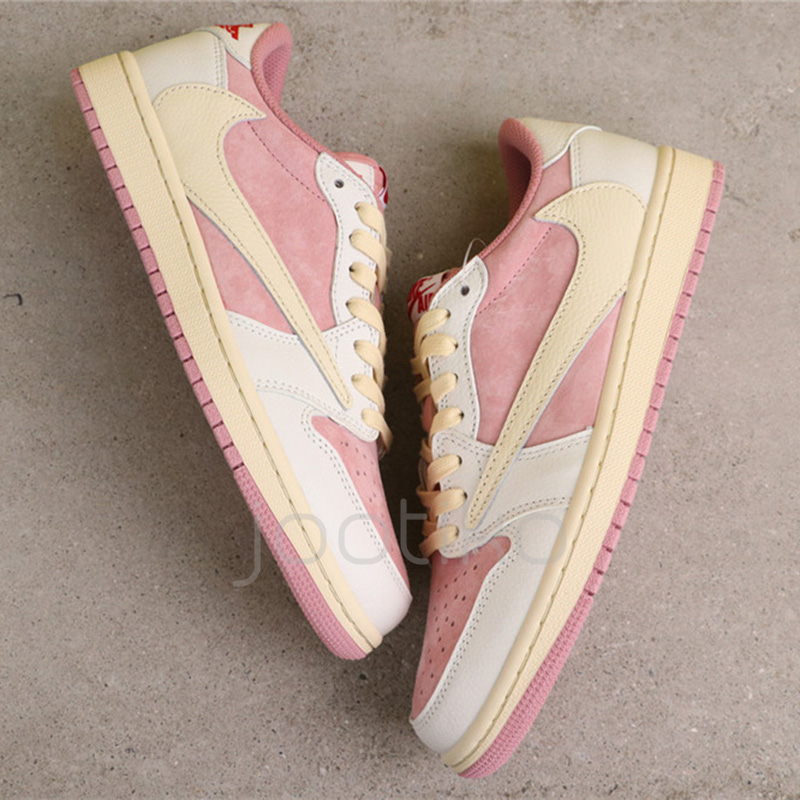جردن وان لو Travis Scott x Air Jordan 1 Low OG Shy Pink شای پینک