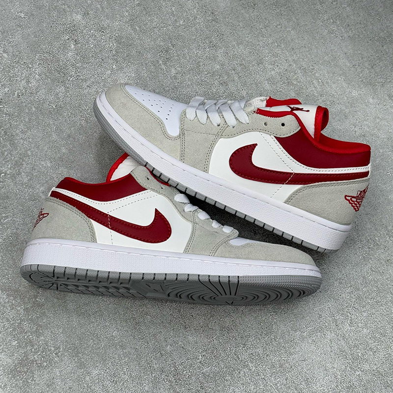 نایک جردن وان لو Jordan 1 Low Light Smoke Grey Gym Red طوسی قرمز