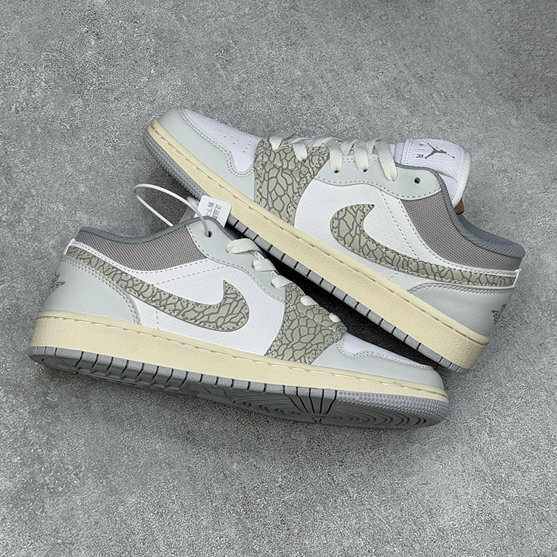 نایک جردن وان لو اسموک گری الفنت Jordan 1 Low PRM Smoke Grey Elephant